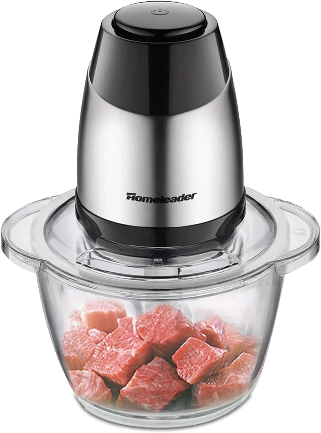 Food Chopper, 8-Cup Food Processor by Homeleader, 2L Glass Bowl Grinder for Meat, Vegetables, Fruits and Nuts, Stainles