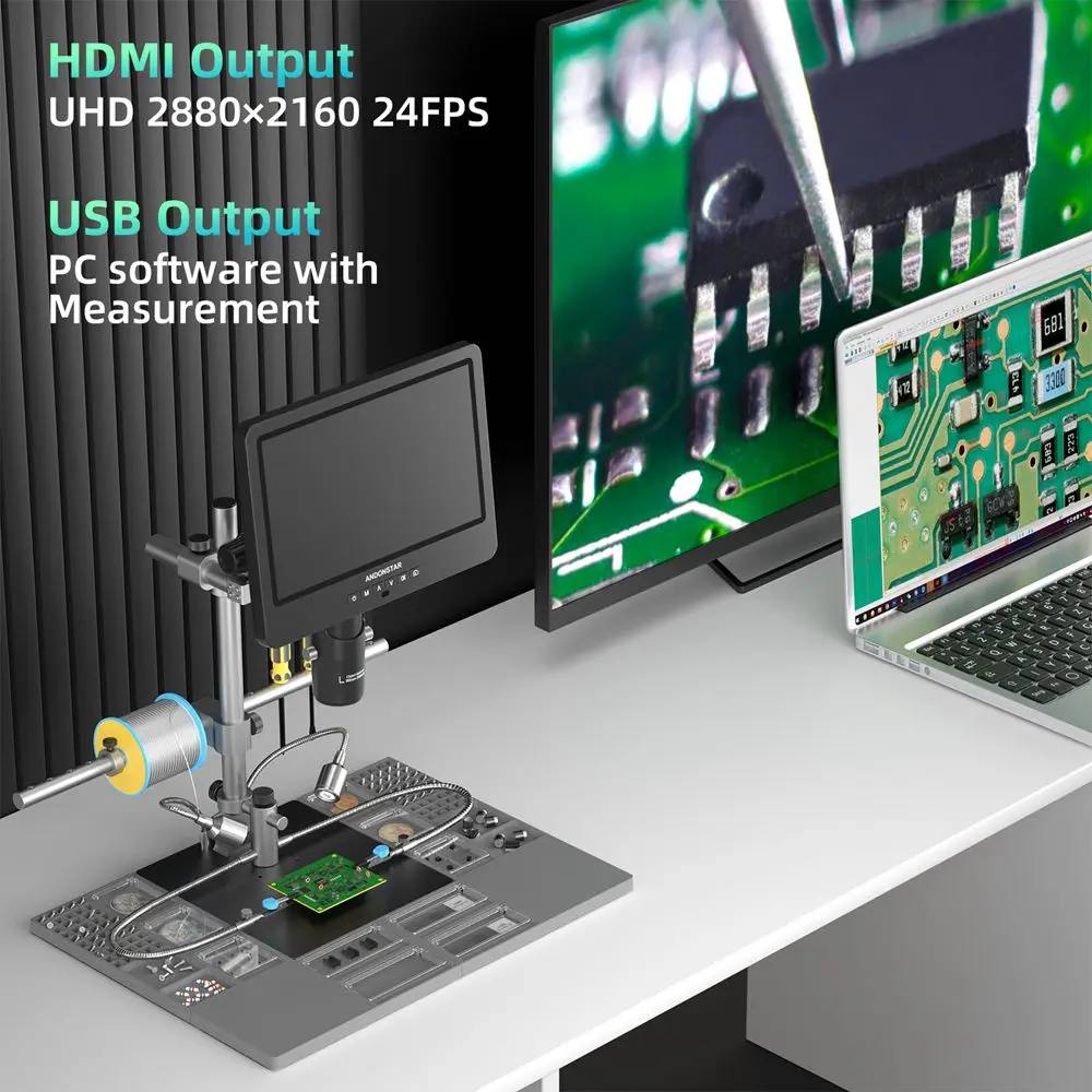Andonstar 2024 New Trinocular 2000X UHD 2160P HDMI Digital Microscope AD246SM-Plus for PCB SMD Soldering for Phone Repair Tools 6