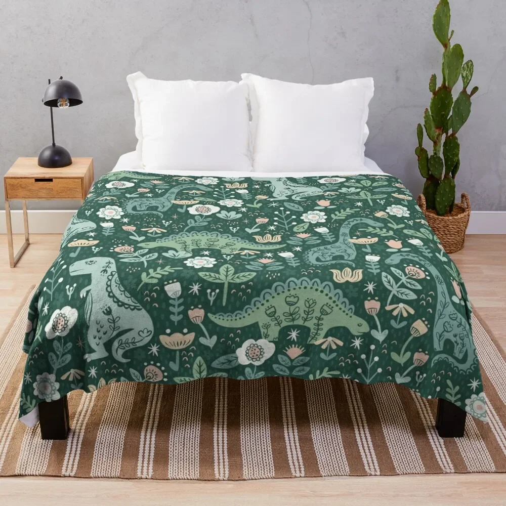 

Фольклорное цветочное динозавр плед одеяло одиночное плюшевое Роскошное дизайнерское декоративное диваны одеяла
