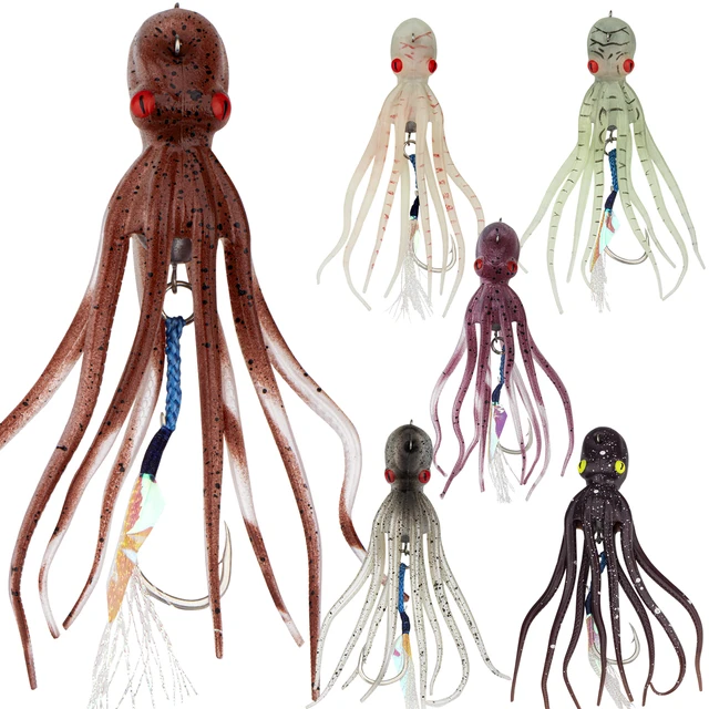 1 piece Octopus Fishing Lures 15.5cm Squid Skirt Soft Bait Saltwater Glow  Soft Plastic Lure Fishing Tackle - AliExpress