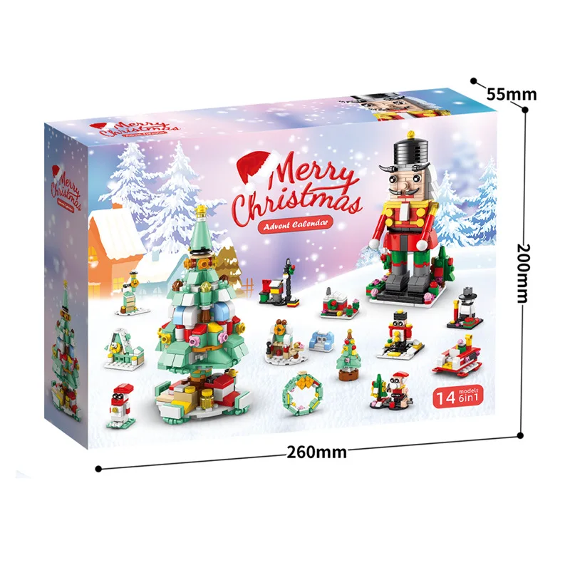 Christmas Building Blocks Set Box Kids Toys Xmas Advent Calendar Bricks Diy Kit Gift for Children 6 Years Old and Above christmas countdown calendar