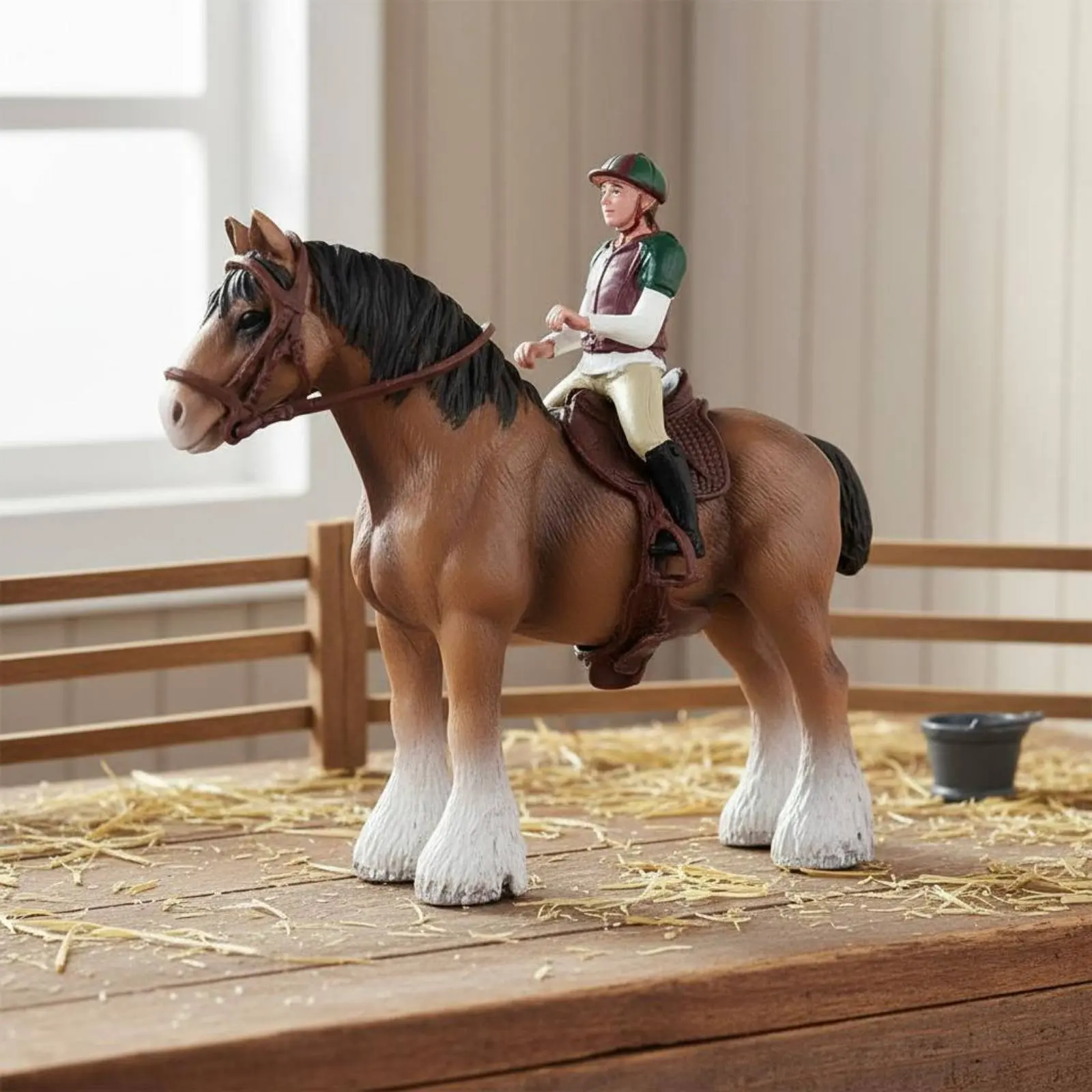 농가와 울타리 장난감 세트 현실적인 동물 미니어처 농장 장면 세트 농장 생물 플레이 세트 어린 아이들을 위해 손으로 그린 ??작품