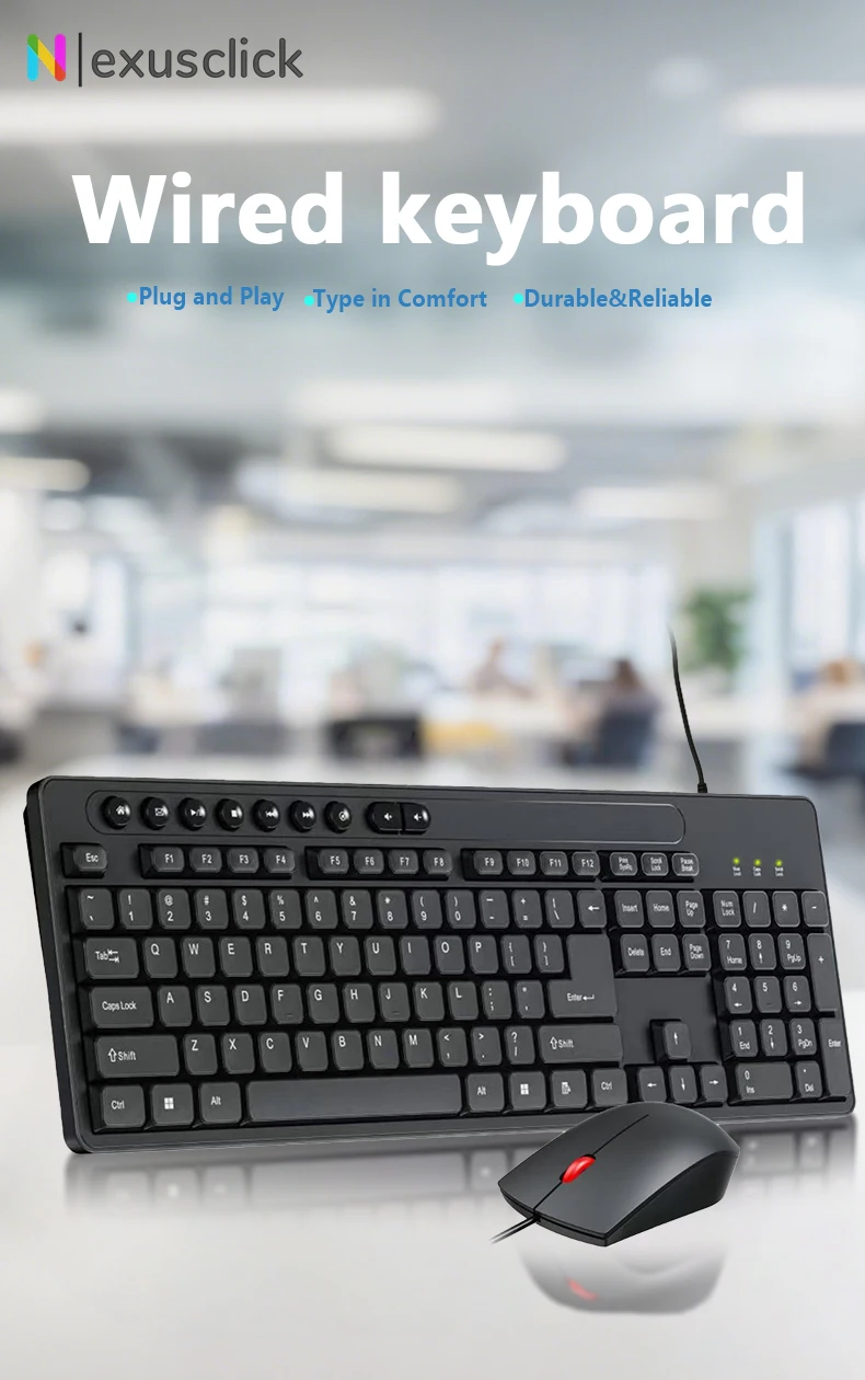 Kabelgebundenes Usb Tastatur Und Maus Set Ergonomisches Design_voghion.com
