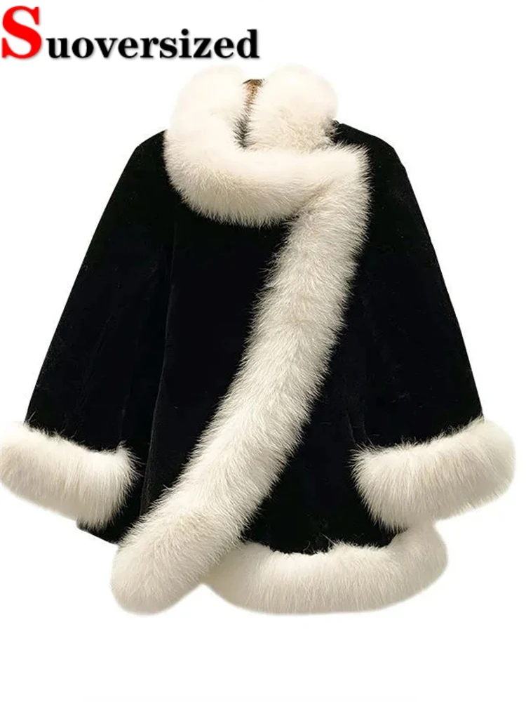 ImitateMinkThickenFauxFurCloakWarmLooseKoreanCoatsFashion