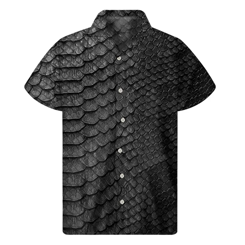 thumbnail image 1 of Camisas hawaianas con estampado 3D de piel de serpiente y pitón para hombre, camisas con botones y solapa, blusas holgadas de manga corta para calle, 1 of 5