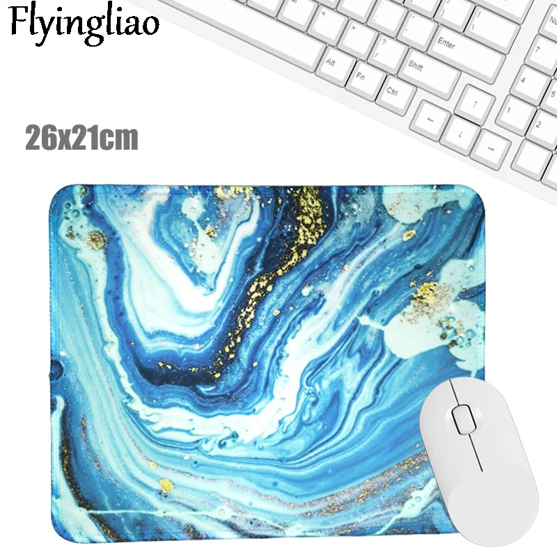 Blue Water Marble Mouse Pad Desk Pad Laptop Mouse Mat for Office Home Computer Keyboard Cute Mouse Pad Non-Slip Rubber Desk Mat
