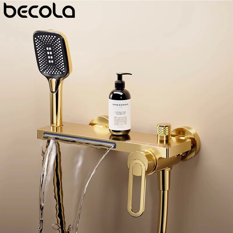 Bathtub Faucet Shower Faucet Bathtub Shower Faucet Single Handle Spout Mixer Tap With Hand Shower Wall Mount Platform Bath Mixer Water Faucet Wall Mounted