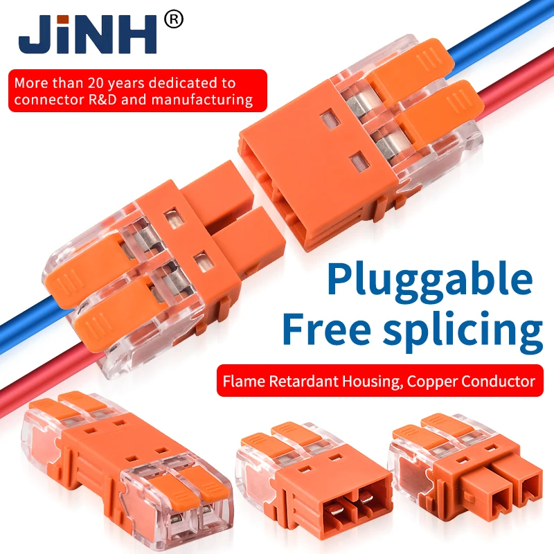 Wire Connector 10Pcs JINH CMK 64 Quick Lever 2/3 In and 2/3 Out Compact Plug Male Female Terminals Universal Blocks