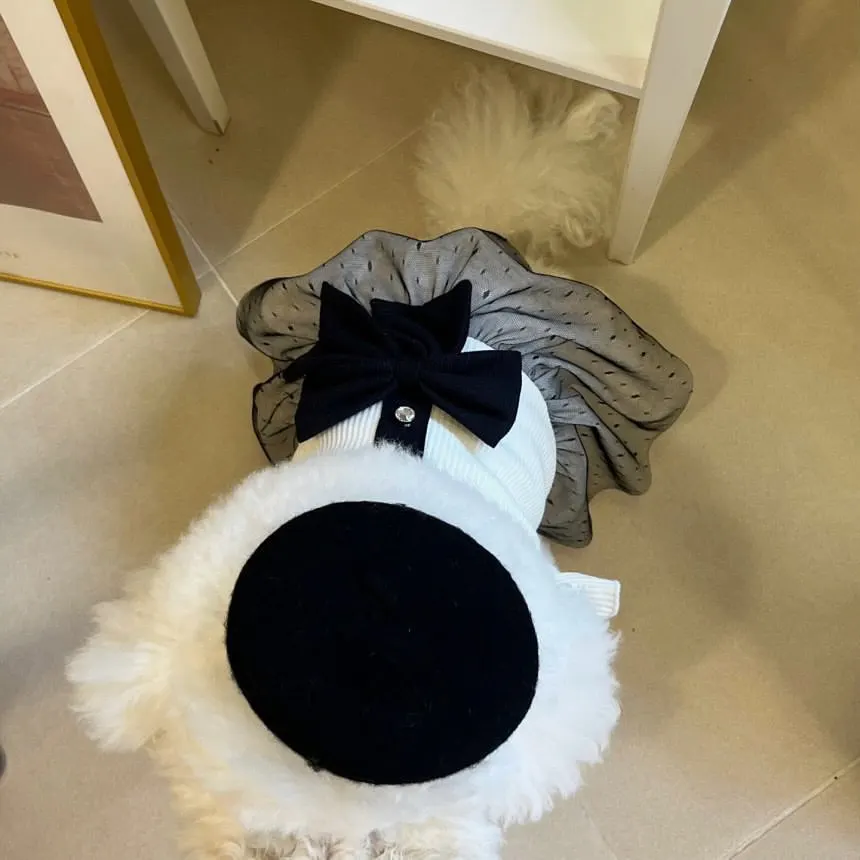 New Retro Pet Skirt Couple Style Pet Dog Clothing Vest Summer Kitten Cute Bow Skirt Clothing Teddy Cool Breathable Tops