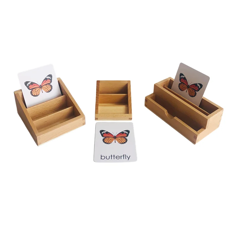 

Life Cycle Trays Montessori Cards Holder Wooden Stand Papers Organizer Language Materials Early Childhood Education Equipment