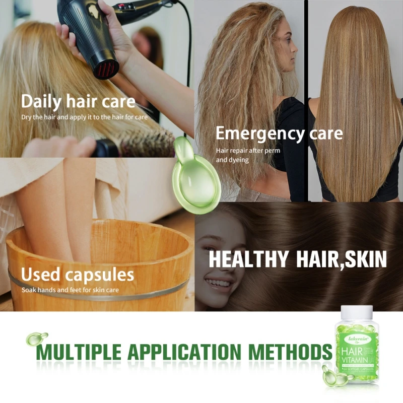 60 Kapseln x 0,5 ml Vitamin C, Reparatur von Haarschäden, Kopfhautbehandlung, Frizz, nährend, 7 Tage, marokkanisches Öl, feuchtigkeitsspendend, Schönheit und Gesundheit_voghion.com