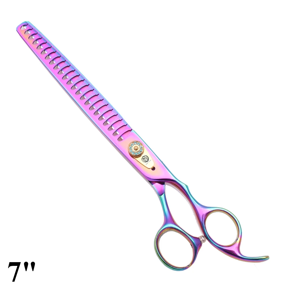Grooming Dog Professional Scissors Purple Dragon Japan Stainless 7 inch Silver Pet Cutting Shears Pet Chunker Scissors Z4004