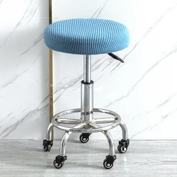Solid Color Elastic Round Chair Cushion Cover - Washable and Thickened Slipcover for Dining and Bar Stools (Blue)