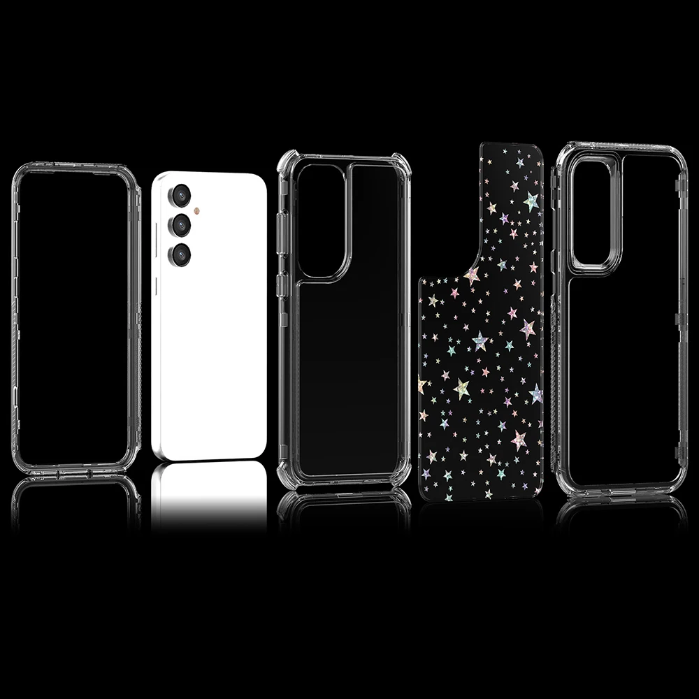 Laser Pattern Phone Case - Stylish Protective Back Cover