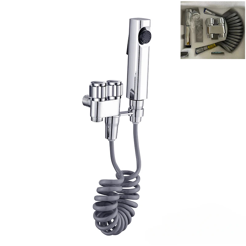 Description Picture 5 of itemWall Mount Two Out Water G1/2 Angle Valve Bathroom Shower Bidet Sprayer Set Hygienic Cleaning Sprayer for Toilet Accessories