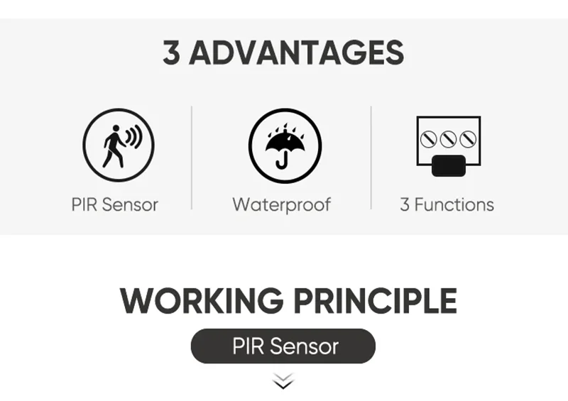Description Picture 3 of itemLED PIR Motion Sensor LED Flood Light AC220V 100W 50W 30W Outdoor IP66 Waterproof Projector Spotlight LED Exterior Street Light