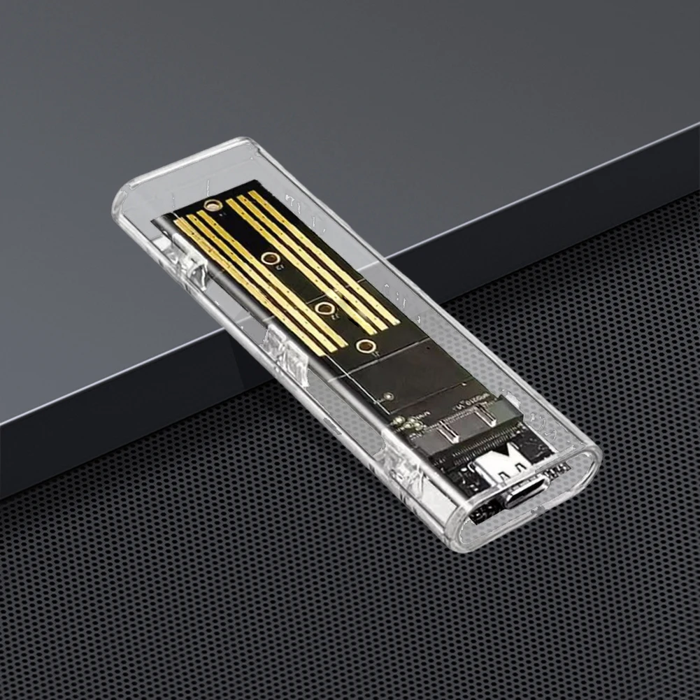 M.2 NGFF SATA Type C USB 3.1 Transparent External SSD Case 10Gbps SSD Enclosure External SSD Adapter for 2230 2242 2260 2280