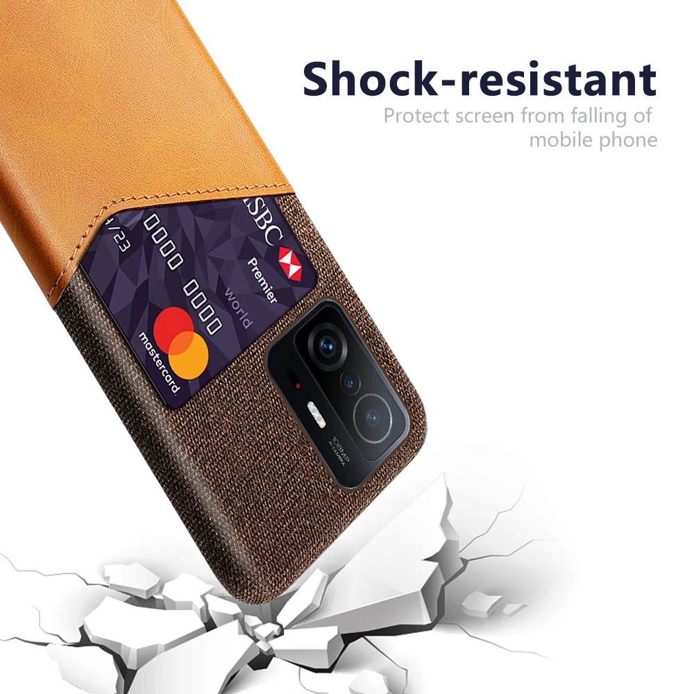 11T Pro Per Xiaomi 11T Pro Custodia 11T 11Tpro Tessuto Con Slot Per Schede In Pelle Cover Per Xiaomi 11T Ultra 12X 12 Pro Mi 10 9T 8 Lite