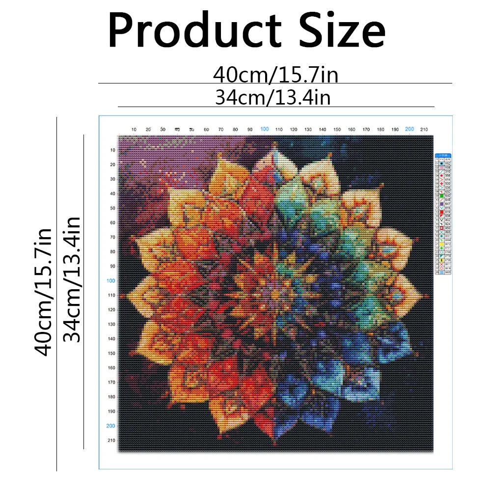 Cross stitch kit Cross Pattern Mandala Flower Cotton Thread Needlework Printed Canvas DIY Kits Home Decoration Gift