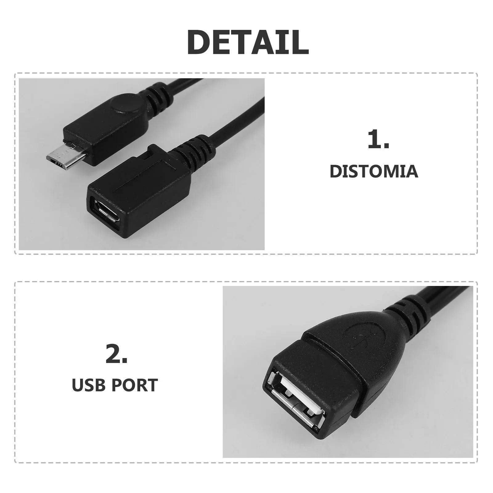 2개 OTG 데이터 케이블 마이크로 USB - USB-A 어댑터 (남성-여성 변환) 휴대폰 태블릿 액세서리 OTG 케이블 마이크로 USB 어댑터