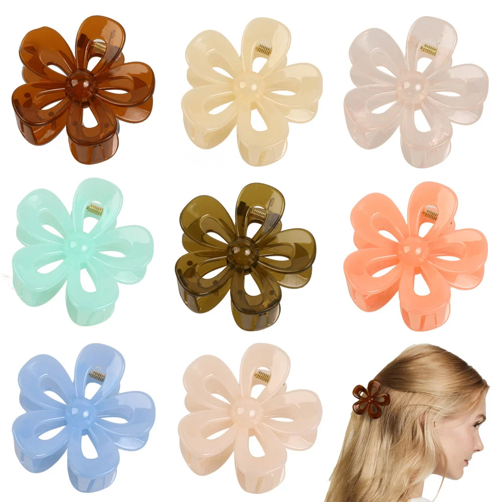 

Fashion Flower Hair Claw Clip for Women Girls Barrette Crab Hair Claws Ponytail Hairpins Bath Barrette Headwear Accessories
