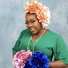 Trendy Silk Flower Turban Cap for Women Soild Color Beanies Hat Muslim Headscarf Hijab Bonnet Female Head Wraps Turbante Mujer 1