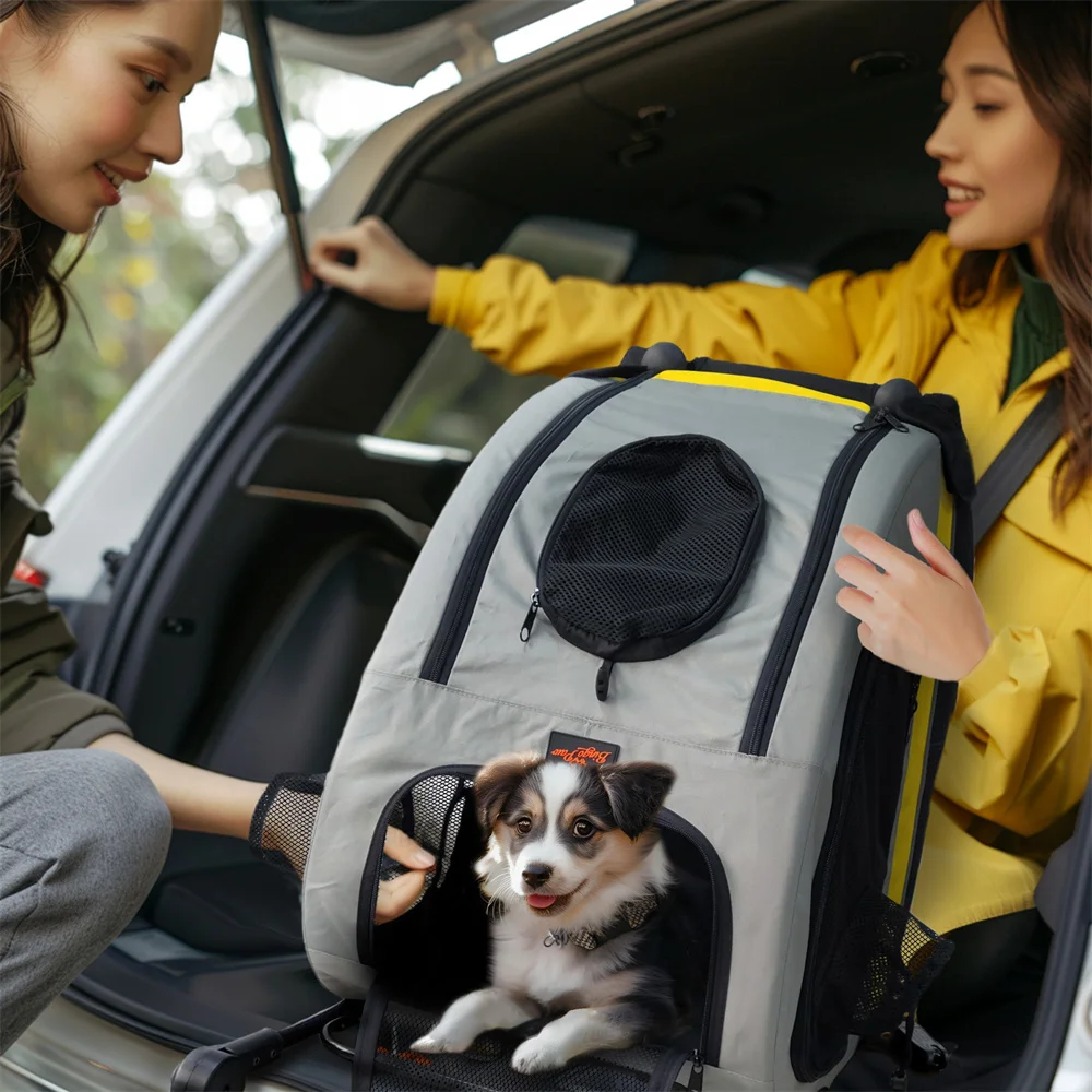 Folding Portable Dog Stroller 2 in 1 Pet Stroller Pushchair Collapsible Dog Travel Crate For Car Seat For Small Dogs and Cats