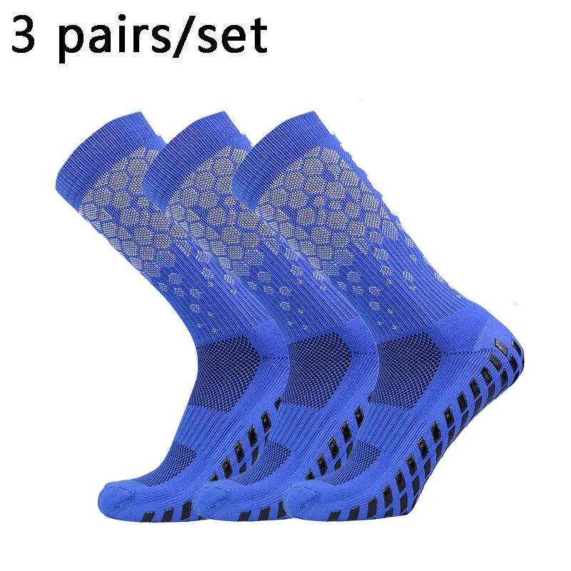 3 pairs 2024 New Men Women Football Socks Honeycomb Graphics Breathable Sports Arrow Silicone Anti Slip Grip Soccer Socks