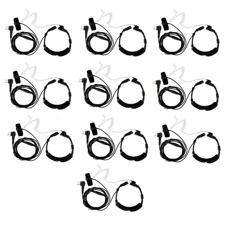 Lot 10pcs Heavy Duty 2 Pin Flexible Throat Controlled Finger PTT Mic Air Tube Headset for Motorola CP040 EP450 CP180 CP185 Radio lot 10pcs 2 pin throat controlled earphone air tube headset finger ptt mic for motorola cp200 ct450 gp68 hyt tc 500 puxing radio