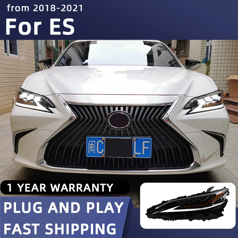 자동차 스타일링 헤드 라이트, 2018-2021 렉서스 Es200 ES260 ES300h DRL 신호 프로젝터 렌즈 자동차