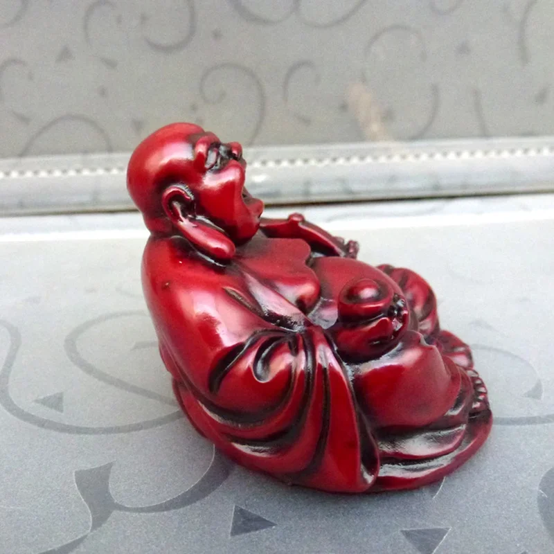 Resin Laughing Buddha Maitreya Buddha Statue Fengshui Figurine Craft Ornament Home Decoration