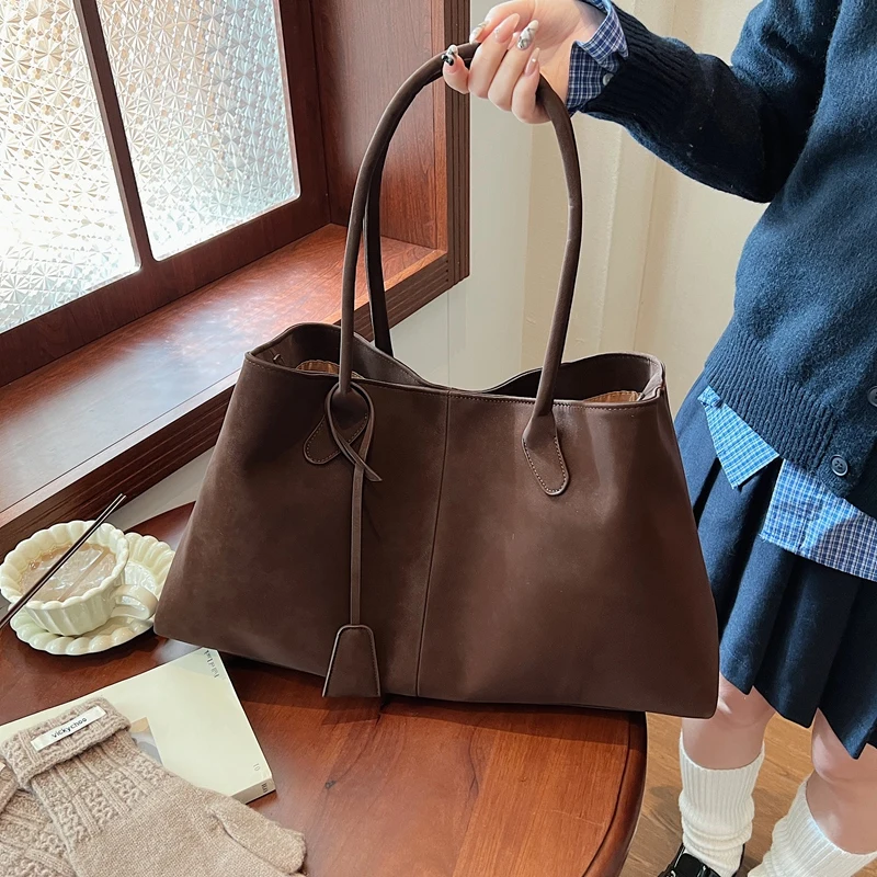 Women Pu Vintage Casual Tote Bag Commute Shoulder Bag Retro Bag Top Handle Bag for Work Shopping Travel