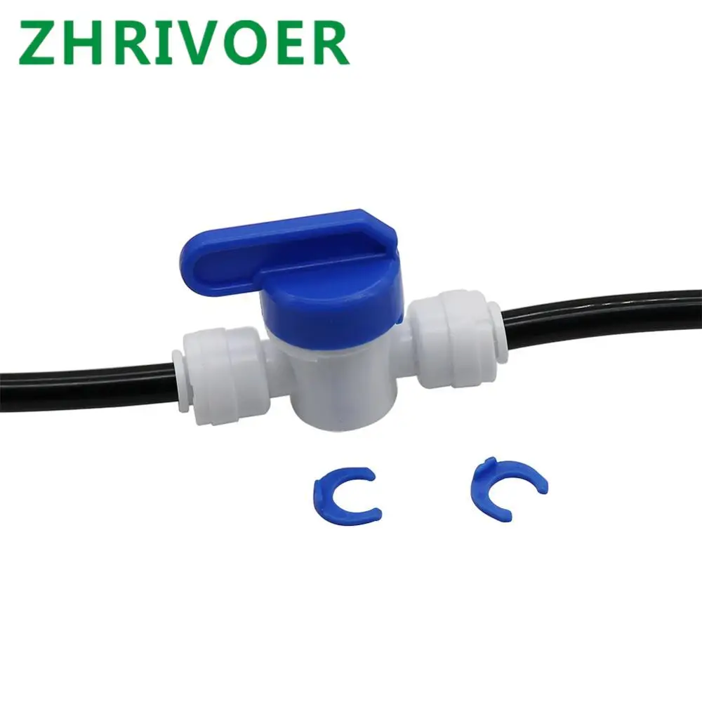 Hose Pipe Fitting RO Straight 1/4" OD Ball Valve