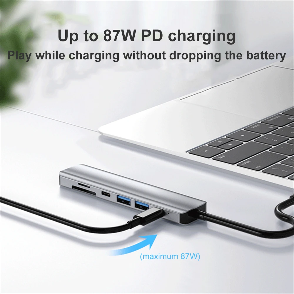 

USB-концентратор 7 в 1, 4K, 30 Гц, USB 3,0