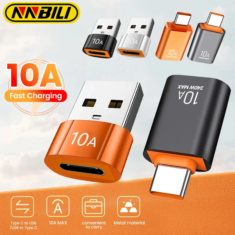 NNBILI 10A USB A To USB C OTG Adapter Type C to USB Converter USB 3.0 Adapter For Xiaomi 14 MacBook USB To Type C OTG Connector Best Sellers In Phones Accessories