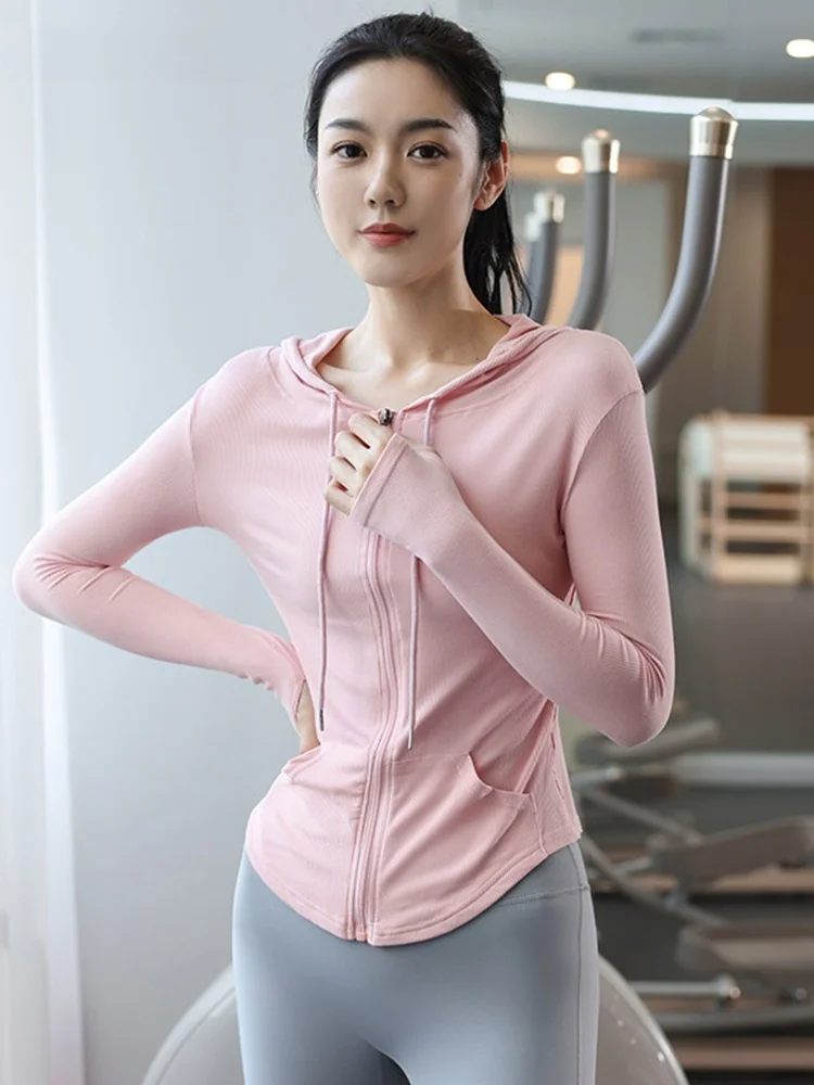 여성용 지퍼 후드 재킷 스포티 슬림핏 러닝 캐주얼 다용도 봄 2026 룰루 파운즈 드라이 패스트 긴팔 코트