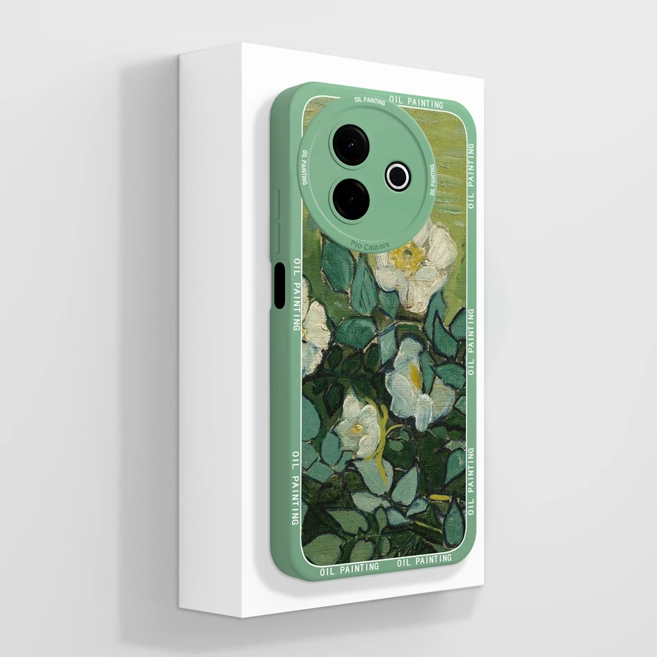 Beautiful Flower & Lazy Kitten Pattern Soft Silicone Anti-Slip Phone Case