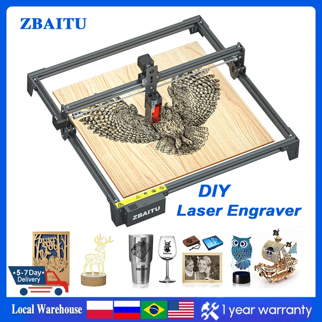 Graveur Laser CNC 40x40cm, Machine de Découpe pour Bricolage