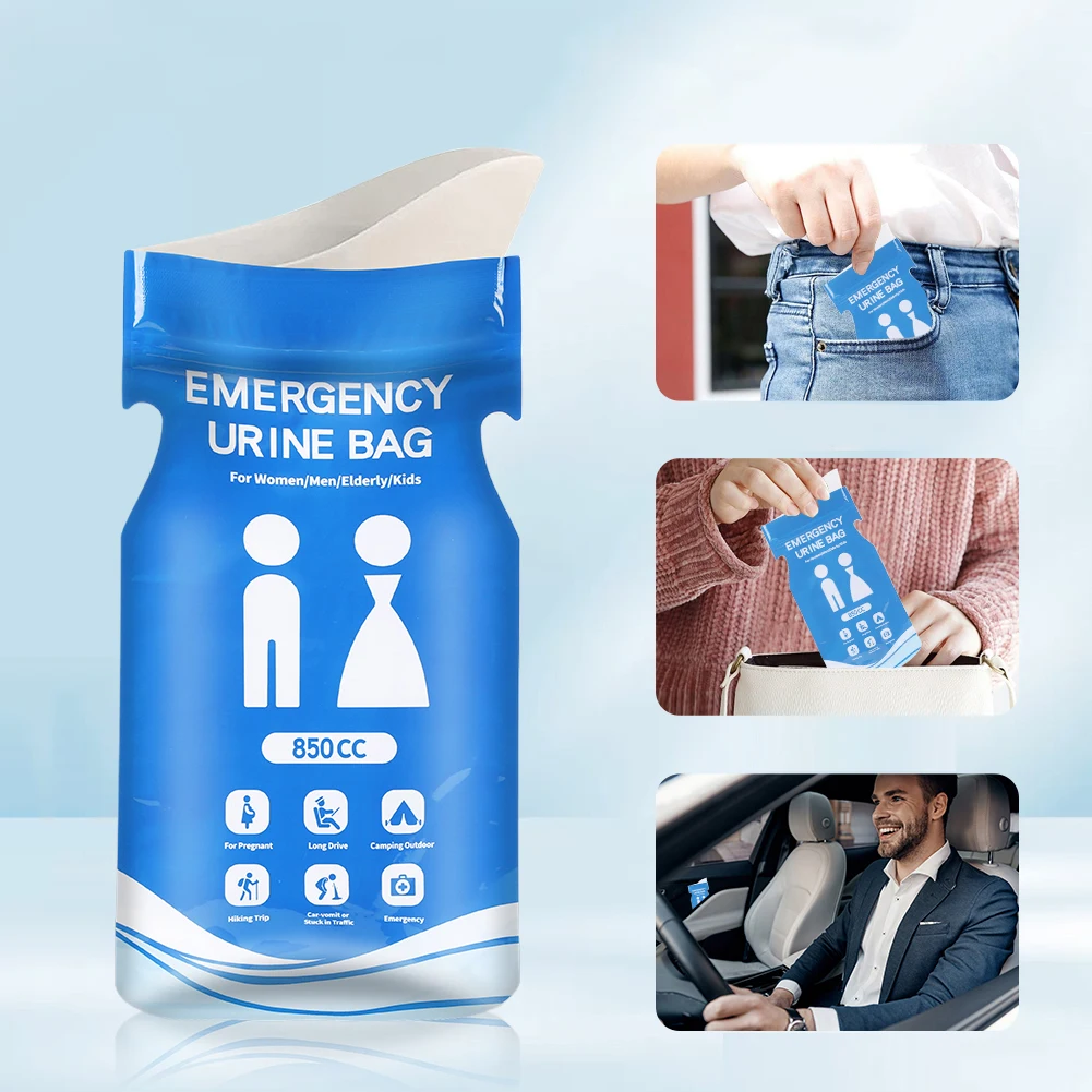 Disposable Urine Bag 30-1PCS Outdoor Emergency Urine Bags 850ml Disposable Travel Mini Mobile Toilet Portable Urinal Bag For Female Baby Male Vomiting