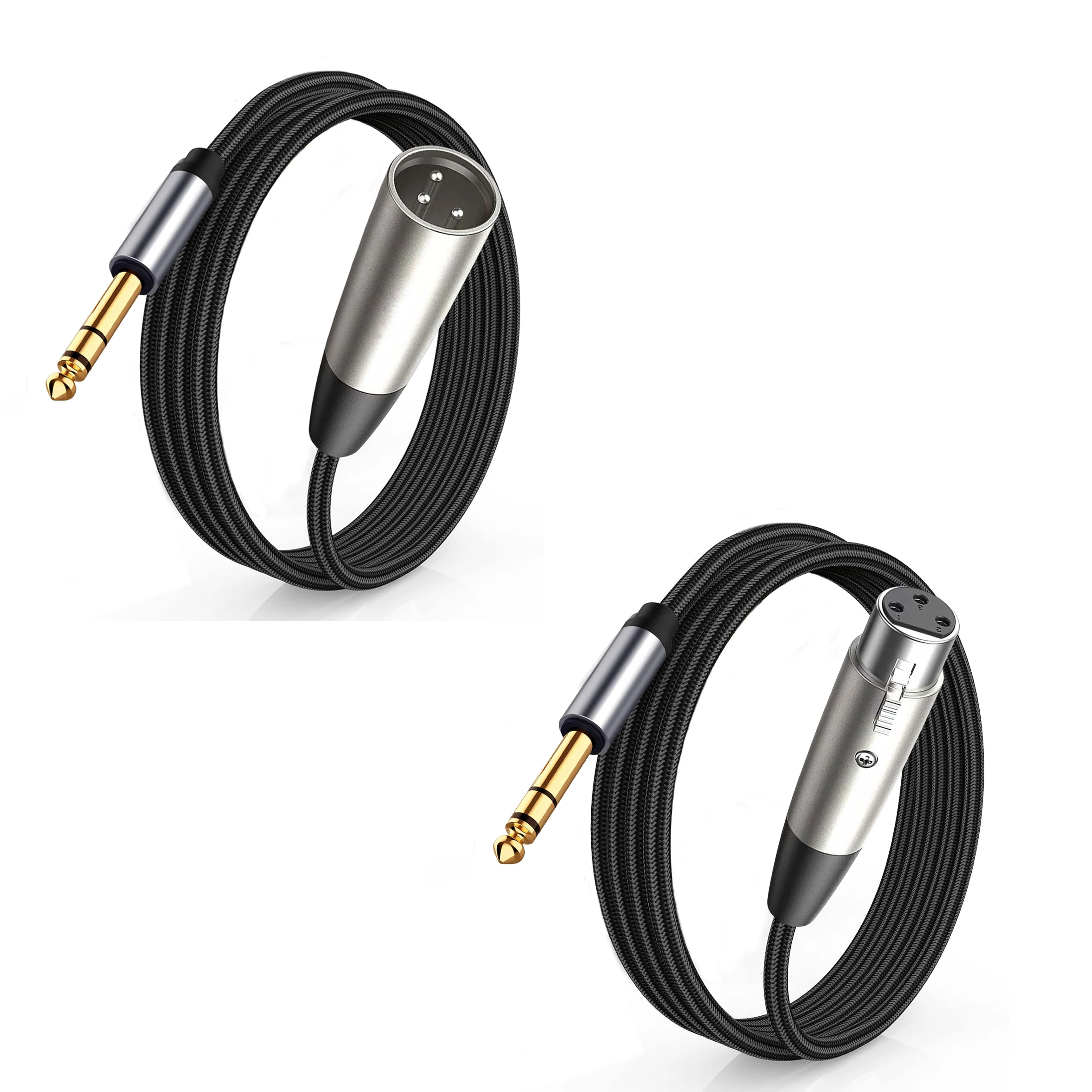 Premium Braided Audio Cable: 1/4 Inch TRS to XLR 3-Pin for Guitar, Microphone, Speaker, Mixer