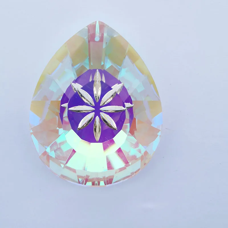 76mm Crystal Suncatcher Rainbow Chandelier Prism Parts Hanging Pendant Home DIY Wedding Window Decoration Figurine Ornament