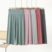 Summer New plus Size Loose Wide Leg Pants Casual Versatile High Waist Slimming Seven Inch Swing Pants Modal Comfortable Trousers