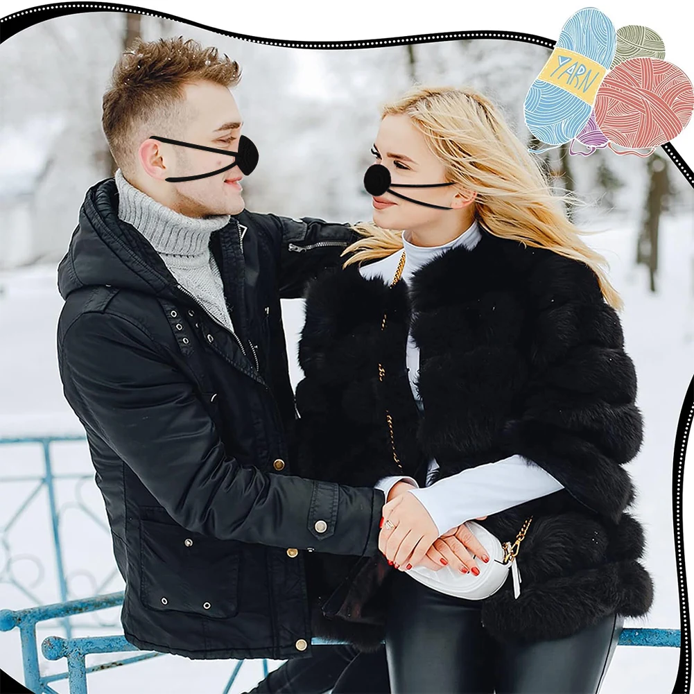 Description Picture 5 of itemCrochet Nose Cover Nose Warmer Anti Dust Handmade Nose Mitten Windproof Soft Nasal Cover Breathable for Outdoor Frost Protection