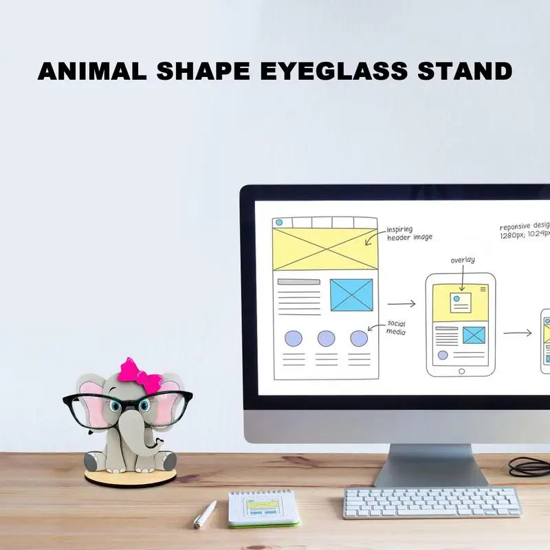 Animal Glasses Holder Glasses Holder Stand Handmade 3D Wood Carved Eyeglass Holder Cute Sunglasses Display Stand For Desk 4