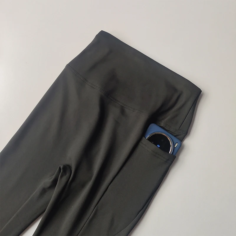 Yoga Pants Women High Waist Lifting Hips with Pocket Elastic Plus Velvet Warm Jogging Exercise Leggings Tight Fitness Pants