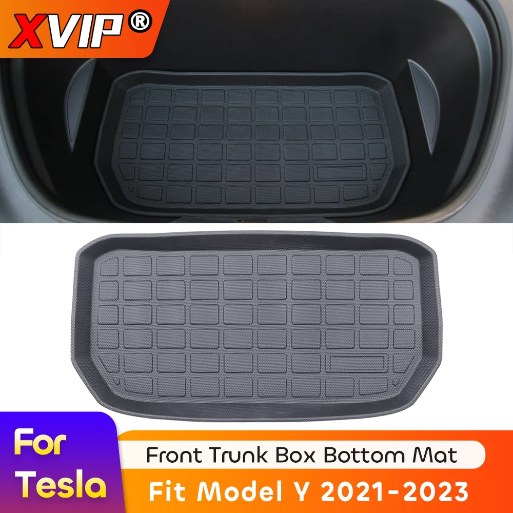 

Подкладки XVIP для Tesla Model Y 21-23, стильные передние коврики для груза из ТПЭ в любую погоду, нижние коврики для багажника