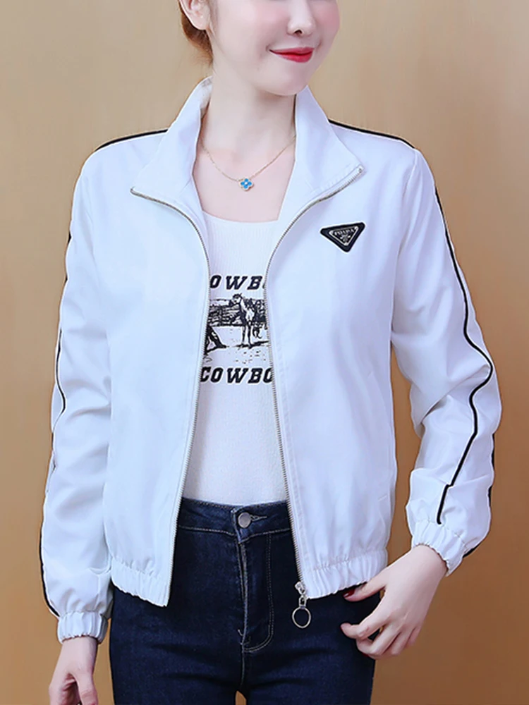 

2024 Fashion Korean Spring Bomber Jacket Women Long Sleeve Coat Woman Short Sportswear Tops Women's Basic Jacket Female Outwear
