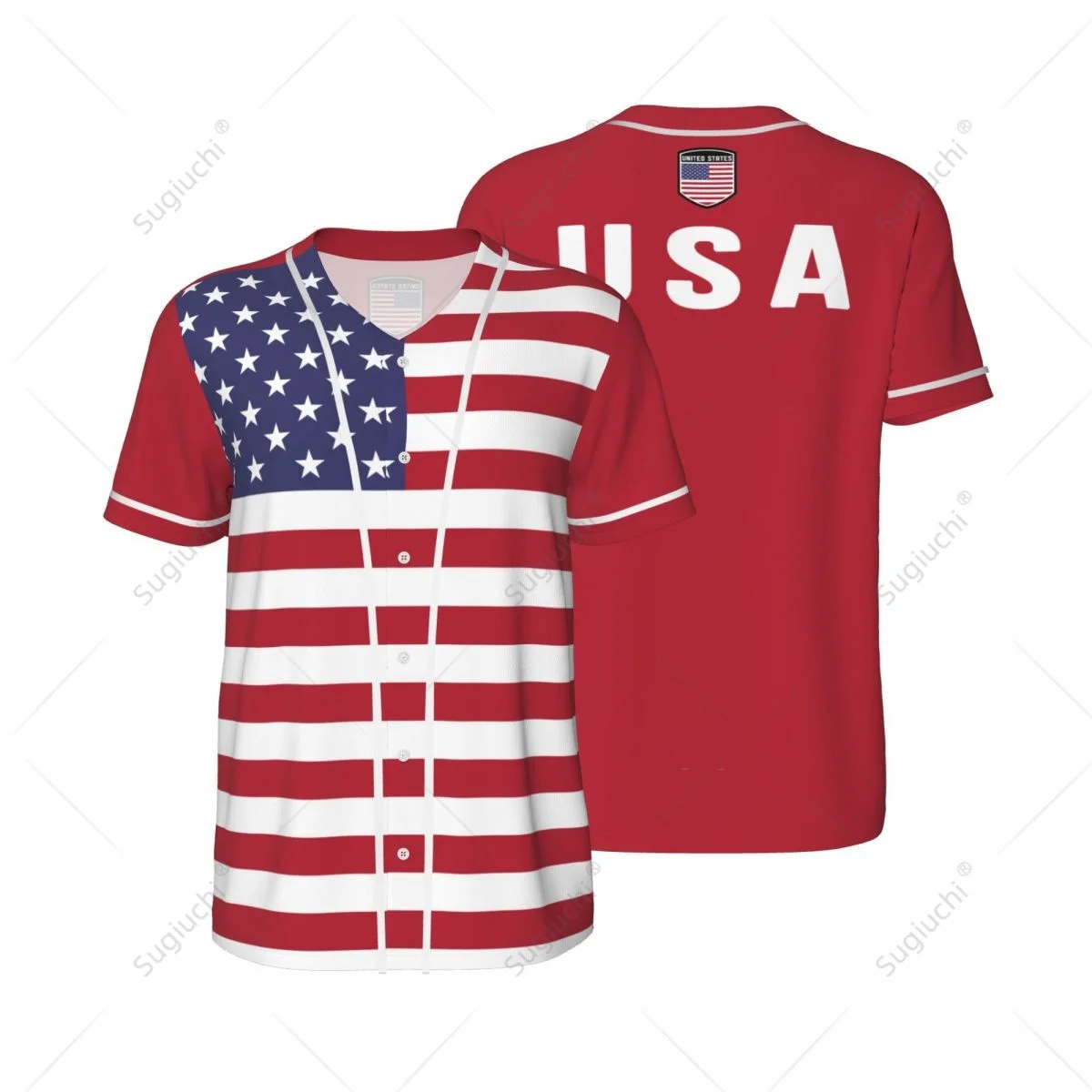 3D Printed United States USA America Flag Men Baseball Jerseys Mesh Sports T-shirt Tees Name Nunber