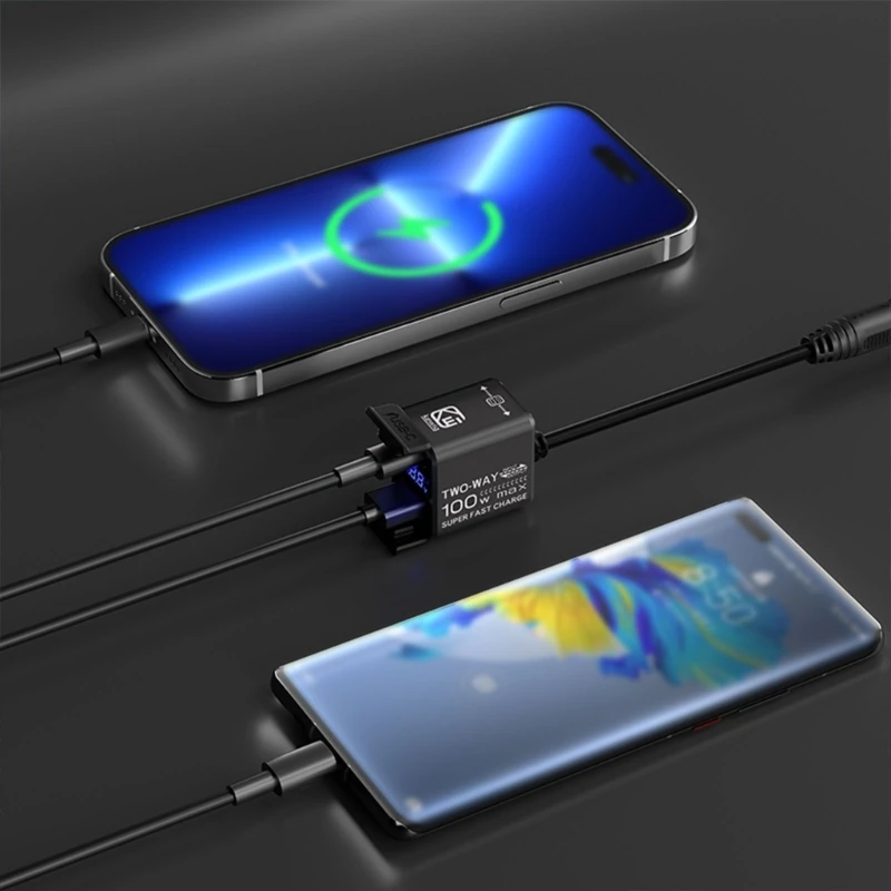 1 Set Motorcycle USB & Type C 2-Way Fast Charging Dustproof Motorbike Electric Bike Phone