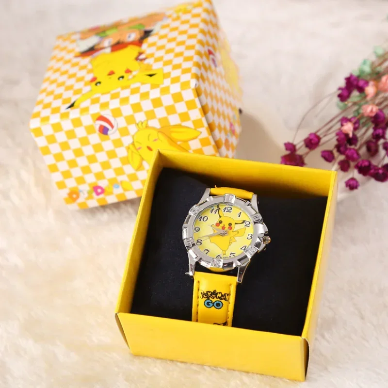 Pokemon Watch Pikachu Kids Quartz Wrist Boys Girl'S Watch Decor Cartoon Anime Figure Accessori Periferici Kid Christmas Toys